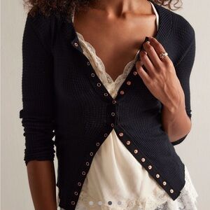 Free People Black Cardigan
